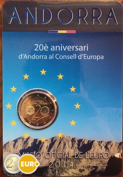 2 euros Andorra 2014 - Consejo de Europa BU FDC Coincard
