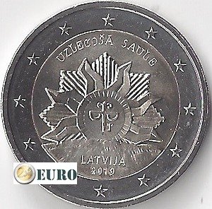 2 euro Latvia 2019 - Coat of Arms - Rising Sun UNC
