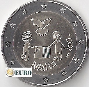 2 euro Malta 2017 - Peace UNC mintmark MdP
