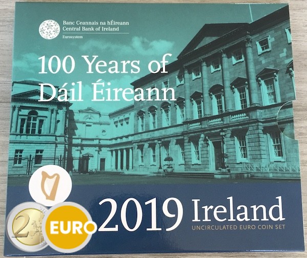 Euro set BU FDC Ireland 2019 + 2 euro Dail