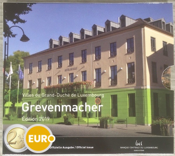 Serie de euro BU FDC Luxemburgo 2019 Grevenmacher + 2 euros Charlotte