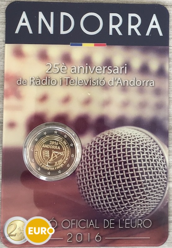 2 euro Andorra 2016 - Radio and Television Andorra BU FDC Coincard
