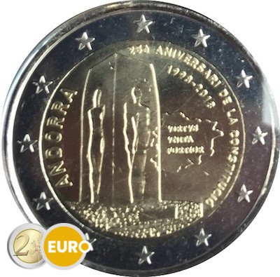 2 euro Andorra 2018 - 25 jaar Grondwet UNC