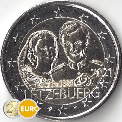 2 euro Luxembourg 2021 - 40 years wedding Henri UNC