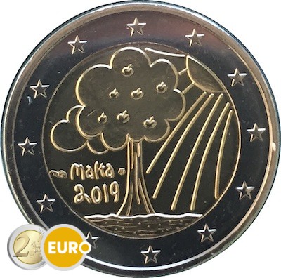 2 euros Malte 2019 - Nature et Environnement UNC poinçon MdP