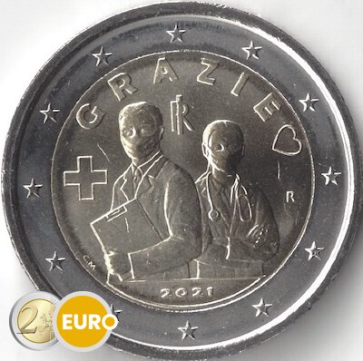 2 Euro Italien 2021 - Grazie Gesundheitswesen UNZ