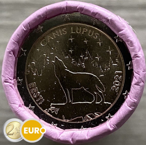 Roll 2 euro Estonia 2021 - Wolf