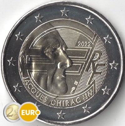 2 euros France 2022 - 20 ans euro cash Jacques Chirac UNC