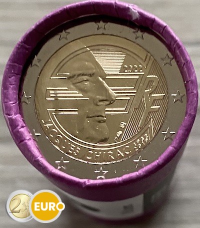 Rol 2 euro Frankrijk 2022 - 20 jaar euro cash Jacques Chirac