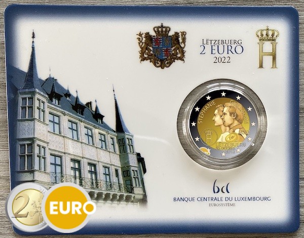 2 euro Luxembourg 2022 - 10 years wedding Guillaume and Stephanie BU FDC Coincard Mintmark