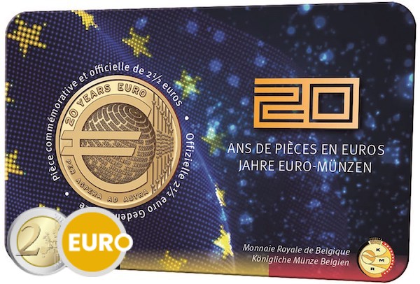 2,50 euro Belgium 2022 - 20 years euro BU FDC Coincard FR