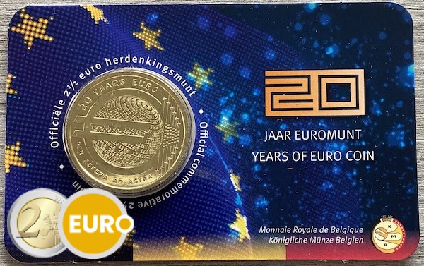 2,50 euro Belgium 2022 - 20 years euro BU FDC Coincard NL