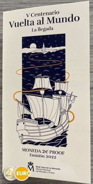 2 euro Spanien 2022 - 500 Jahre erste Weltumsegelung PP