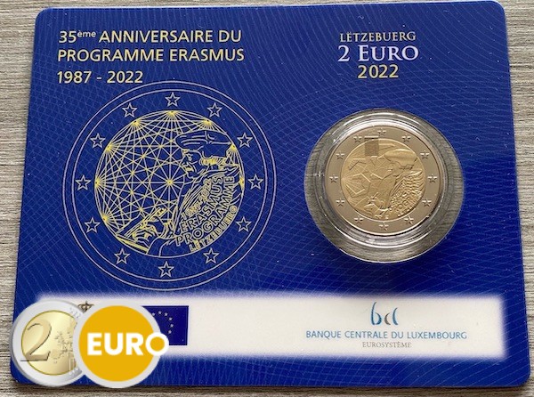 2 euro Luxembourg 2022 - Erasmus BU FDC Coincard Mintmark