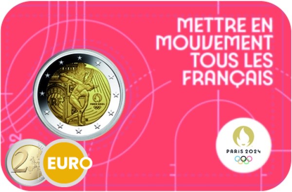 2 euro France 2022 - Genius Discus Throw – Arc de Triomphe BU FDC Coincard