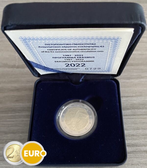 2 euros Grèce 2022 - Erasmus BE Proof