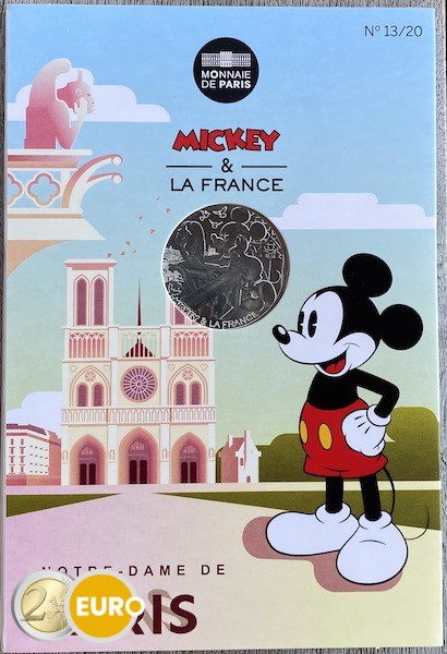 10 euros France 2018 - Mickey Notre-Dame de Paris - en cartelette