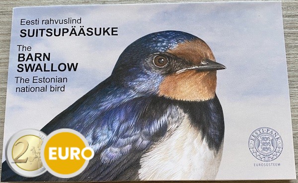 2 euros Estonie 2023 - Hirondelle rustique BU FDC Coincard