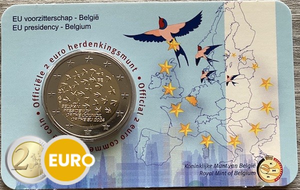 2 euros Bélgica 2024 - Presidencia de la UE BU FDC Coincard NL