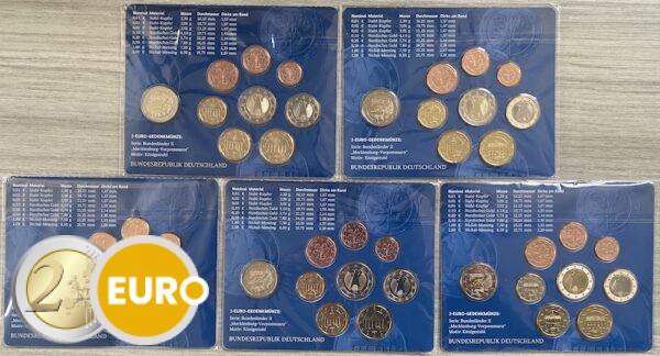 Euro set BU FDC Duitsland 2024 - ADFGJ + 2 euro Mecklenburg-Vorpommern