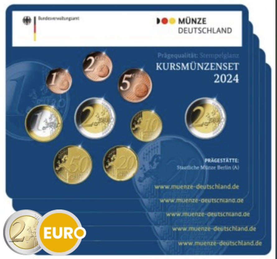 Euro set BU FDC Germany 2024 - ADFGJ + 2 euro Mecklenburg-Vorpommern