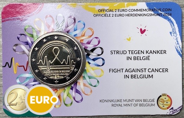 2 euros Bélgica 2024 - Lucha contra el cáncer BU FDC Coincard NL