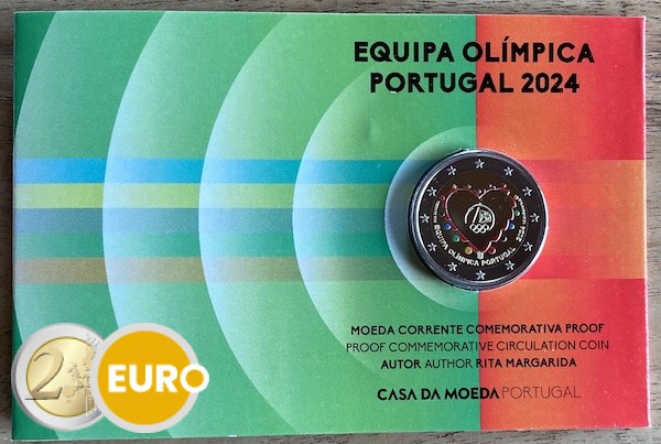 2 Euro Portugal 2024 - Olympischen Spielen PP farbig