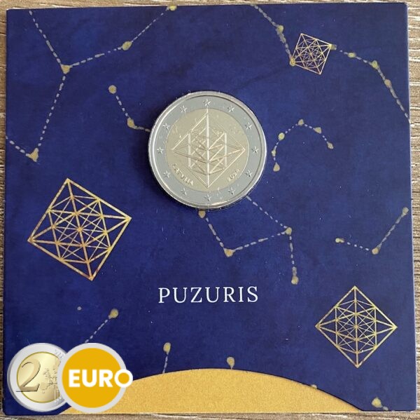 2 Euro Lettland 2024 - Himmeli Puzuris Mobile aus Stroh Stgl. Coincard