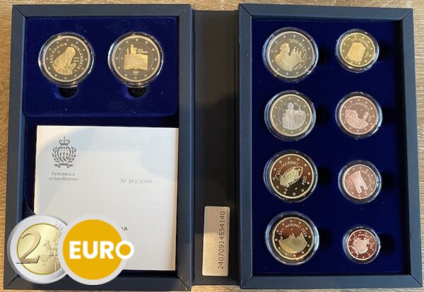 Euro set BE Proof San Marino 2024 + 2 x 2 euro Burgerrechten Ghirlandaio
