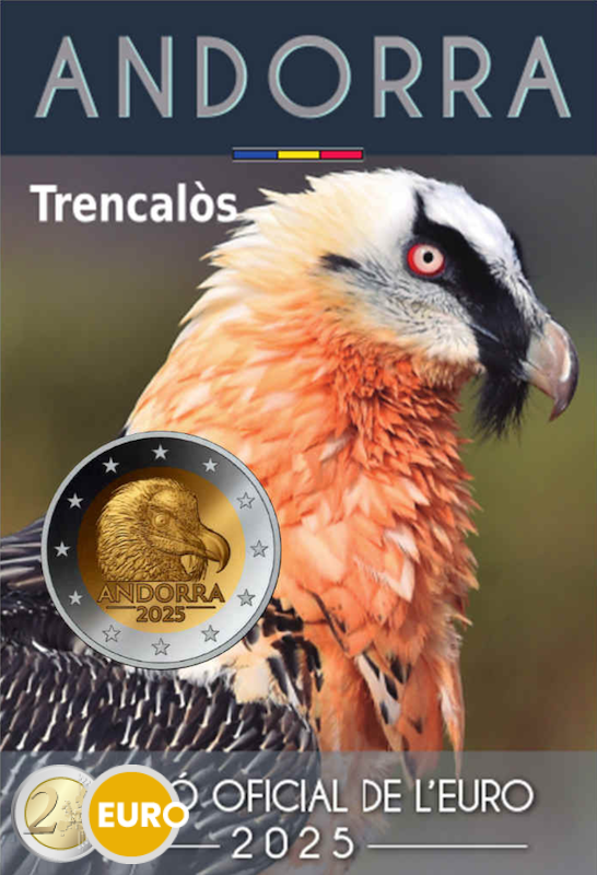 2 euro Andorra 2025 - Bearded Vulture BU FDC Coincard