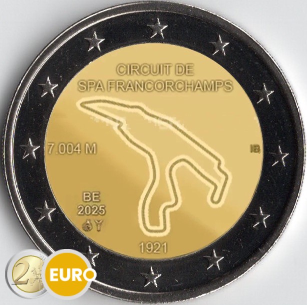 2 euros Bélgica 2025 - Spa-Francorchamps UNC