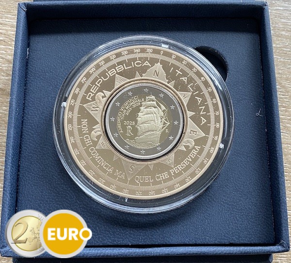2 euros Italie 2025 - Amerigo Vespucci BE Proof + 10 euros