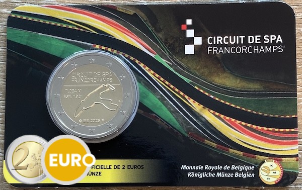 2 euro Belgium 2025 - Spa-Francorchamps BU FDC Coincard FR