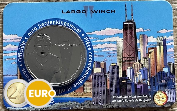 5 euro Belgium 2025 - Largo Winch BU FDC Coincard Embossed
