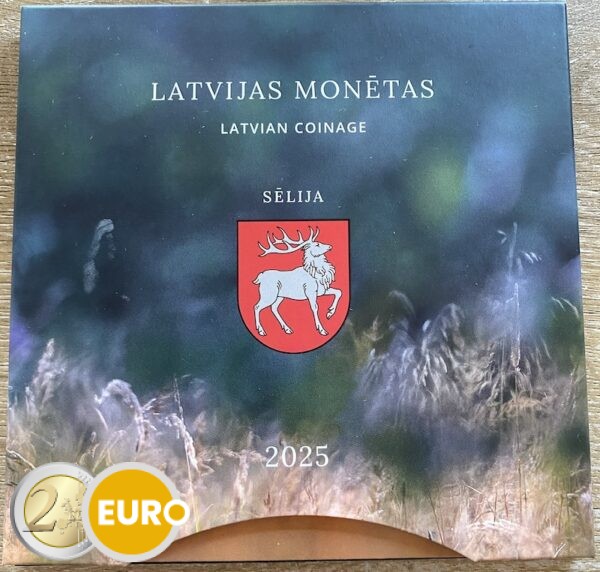 Euro set BU FDC Letonia 2025 Escudo de armas de Sēlija