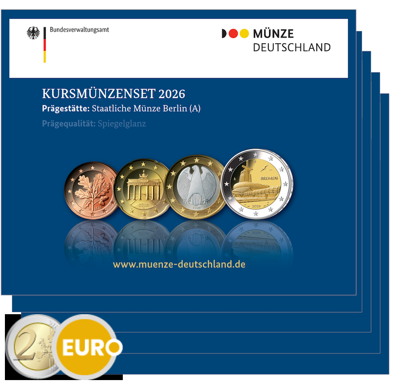 Euro set BE Proof Germany 2026 - ADFGJ + 2 euro Bremen