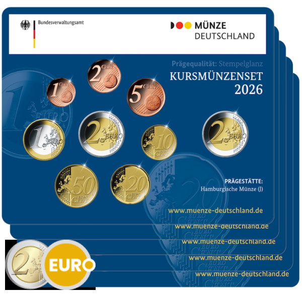 Série euro BU FDC Allemagne 2026 ADFGJ + 2 euros Brême