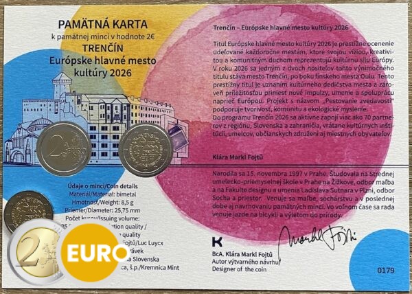 2 euro Slowakije 2026 - Trenčín UNC met echtheidscertificaat