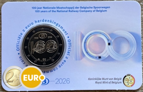 2 euro Belgium 2026 - NMBS / SNCB BU FDC Coincard NL