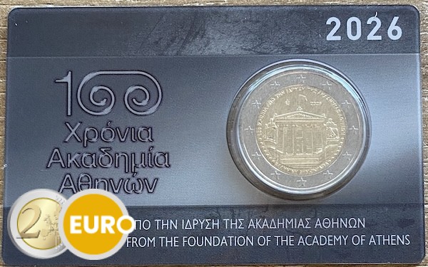 2 euro Greece 2026 - Academy of Athens BU FDC Coincard
