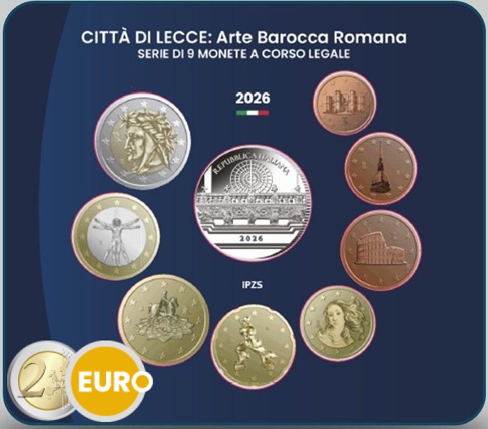 Euro set BU FDC Italy 2026 + 5 euro Lecce